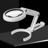 5X/11X Reading Hand-held Magnifying Glass Folding Magnifying Glass With Lamp for Maintenance Jewelry Appraisal
