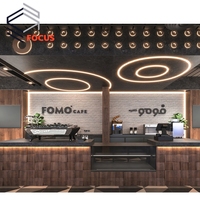 Conception personnalisée Bar d'hôtel moderne en bois Comptoir de réception Café Comptoir de bar
