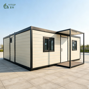 Casa Contenedor Expandible Personalizada de 20-40 pies con Altura Interior de 2.4m, Oficina Prefabricada, Hotel, Vivienda de Alquiler, Techo Plano Plegable - Product Image 1