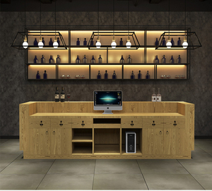 Comptoir de bar de style industriel rétro personnalisé pour la plantation printanière, bureau de réception écologique, caisse pour hôtel, boutique, bar, salon - Product Image 5