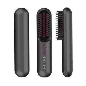 Affichage LCD de la température Verrou de sécurité électrique <span class=keywords><strong>sans</strong></span> <span class=keywords><strong>fil</strong></span> Rechargeable <span class=keywords><strong>Brosse</strong></span> à lisser les cheveux <span class=keywords><strong>Brosse</strong></span> à peigne chaude électrique <span class=keywords><strong>sans</strong></span> <span class=keywords><strong>fil</strong></span> - Product Image 6