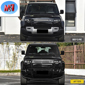 Para <span class=keywords><strong>Land</strong></span> <span class=keywords><strong>Rover</strong></span> <span class=keywords><strong>Defender</strong></span> 90 110 2022 2023 Kit de carrocería <span class=keywords><strong>modificado</strong></span> Rejilla de parachoques delantero y trasero negro Kit de carrocería negra - Product Image 2