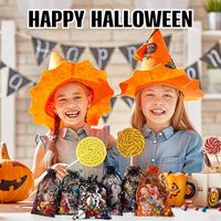 Sacs cadeaux en organza pour Halloween, avec cordon de serrage, 4''x6'', petits sacs pour bonbons et friandises pour les enfants, pour la salle de classe ou les fêtes de Halloween