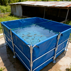 Bacs à poissons en PVC flexibles et durables pour l'<span class=keywords><strong>aquaculture</strong></span> intérieure/extérieure, carrés et rectangulaires, pour l'élevage de poissons et de plantes aquatiques, équipement d'<span class=keywords><strong>aquaculture</strong></span> - Product Image 1