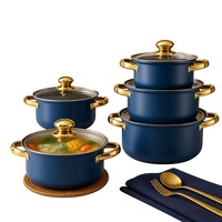 Ensemble de casseroles classiques en acier inoxydable 10 pièces, compatible avec les plaques de cuisson à induction, électriques et à gaz