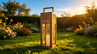 Lanterne en bois avec verre transparent, lanterne décorative vintage à cadre croisé, taille/couleur personnalisée et design personnalisé pour la décoration de la maison et des mariages