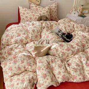 Bộ đồ giường bốn Mảnh Dễ Thương đặt tấm trải giường in sợi Hai Lớp Cảm biến đám mây - Product Image 3