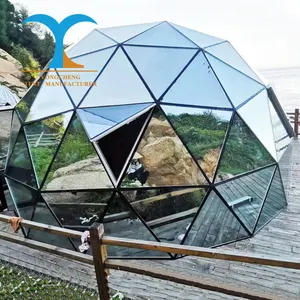 Tenda Aluminium Tenda Kubah Kaca Tenda Glamping Kemah Tahan Air dengan Kamar Mandi Rumah Kubah Bulat