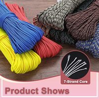 Paracord 4 mm 550 lb, 200 pieds, 7 brins tressés en nylon et polyester, corde robuste pour tente, camping, randonnée, survie, utilisation extérieure, tout usage