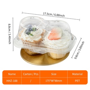 Sunshine 1 2 4 6 12 24 Hole Cupcake <b>Container</b> Plastic Clear Window Muffin Cake <b>Box</b> for Bakery Desserts - Product Image 5