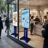 Señalización Digital para Ventanas de Alta Luminosidad 2500nits 4K para Marketing de Marcas Minoristas, Pantalla Legible Bajo la Luz Solar con Soporte USB Plug and Play