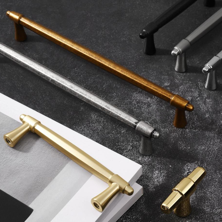 Chrome Furniture Handles Brushed Golden Furniture Handle Kitchen Handles 192mm