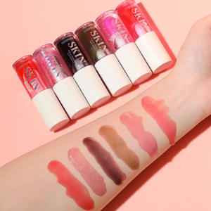 Minyak Bibir Vegan Grosir Melembapkan Menghidrasi Berkilau Mengkilap Tekstur Jernih Berubah Warna Dengan Aplikator Besar - Product Image 5