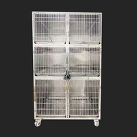 Cage d'exposition pour animaux de compagnie en acier inoxydable pour cliniques vétérinaires - Maison moderne respirante et chaude pour chiens et chats
