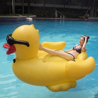 Flotteur de piscine gonflable géant en forme de canard jaune