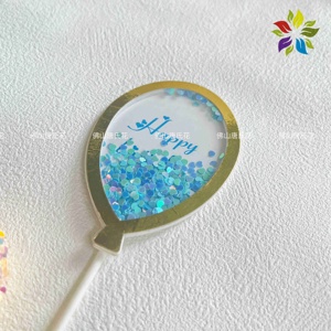 Vente en gros de joyeux anniversaire pour décoration de gâteau à paillettes multicouches arc-en-ciel pour décoration de gâteau en papier pailleté pour bébé pour fille - Product Image 5