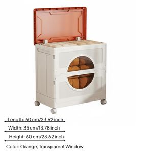 Fashion Visible <b>Plastic</b> Storage Box Clothing/Bedding Storage Box Foldable <b>Plastic</b> Storage Box with Universal <b>Wheels</b> - Product Image 2