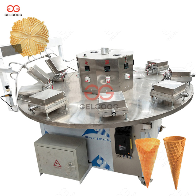 Small Scale Semi Ice Cream Baking Machine Automatic Industrial Sugar Cone Making Machine