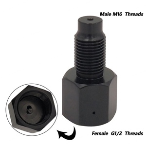 Adaptateur HPA pour outil pneumatique CO2 M16x1.5 G1/2-14 0.825"-14NGO pour réservoir 44g, en alliage d'aluminium noir avec joint en polyuréthane, cartouche OEM personnalisée - Product Image 3