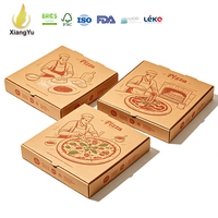 Boîtes à pizza en carton ondulé personnalisées en gros, emballages en carton kraft imprimés avec logo pour les restaurants de pizza et les plats à emporter