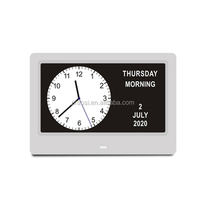 Cadre ABS Horloge de bureau photo numérique <span class=keywords><strong>Calendrier</strong></span> de prévisions météo WiFi <span class=keywords><strong>pour</strong></span> les personnes âgées Démence Alzheimer Mouvement électronique - Product Image 1