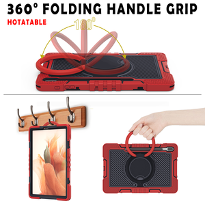 Funda de Silicona Premium a Prueba de Golpes con Asa Giratoria para Tablet, para Viajes de Negocios, con Soporte Plegable y Correa para <span class=keywords><strong>Samsung</strong></span> <span class=keywords><strong>Tab</strong></span> <span class=keywords><strong>S7</strong></span> FE - Product Image 3