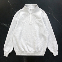 Sweat-shirt à col zippé pour homme IKDEER, confortable, léger, tendance, toutes occasions, gris, sweat-shirt à col zippé 1/4