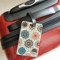 Étiquettes de bagages de voyage en PVC souple personnalisées avec logo imprimé coloré, design tendance, surface en plastique