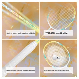 Raqueta de Bádminton Fengyun Chayan Yuese, con Absorción de Impactos, Antideslizante, Eje de Fibra de Carbono de Alta Resistencia, Mango G5 para Entrenamiento - Product Image 2