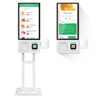 Terminal de point de vente à écran tactile de 21,5 pouces, montage mural, SDK, paiement en libre-service, kiosques de commande de nourriture pour restaurants KFC McDonald, lecteur de codes-barres