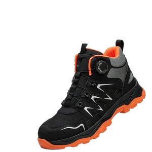 Steel Toe Safety <b>Shoes</b> <b>Men</b> Low Top Breathable Mesh Anti Smashing Anti Puncture <b>Work</b> <b>Shoes</b> Black Orange - Product Image 4