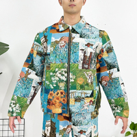 Veste zippée en tapisserie écologique de style urbain pour l'extérieur, vêtement jacquard tissé pour homme, taille standard et grande taille, collection automne, service OEM