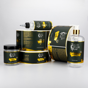 Étiquettes personnalisées en vinyle imperméable pour bouteilles de shampoing, autocollants rectangulaires en rouleau avec estampage à chaud doré pour produits capillaires et de beauté - Product Image 6
