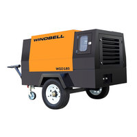 Compresseur d'air 7bar 8bar 10bar 375cfm Compresseur d'air à moteur portable diesel 185cfm avec marteau cric