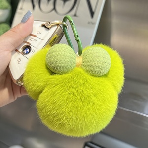 Porte-clés en <span class=keywords><strong>peluche</strong></span> rond unisexe, doux et mignon, pour décoration de <span class=keywords><strong>sac</strong></span> à <span class=keywords><strong>dos</strong></span>, cadeau en gros - Product Image 2