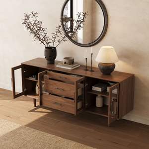 AJUNION Mobilier moderne de salon <span class=keywords><strong>Table</strong></span> basse en bois et ensemble de support TV <span class=keywords><strong>Table</strong></span> centrale <span class=keywords><strong>Console</strong></span> multimédia Ensemble de <span class=keywords><strong>table</strong></span> pour le salon - Product Image 3