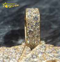 Bijoux Hip Hop pour Hommes Personnalisés Or 18 carats Argent Sterling 925 Moissanite VVS Diamant de Laboratoire Mosaïque Lettre Initiale Nom Pendentif