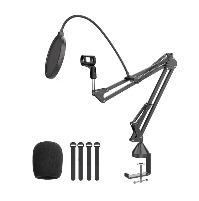 NEW Boom- Arm With Pop-filter Adjustable Suspension Scissor Microphone Arm Stand Condenser Microphone Studio Recording