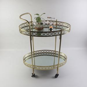 थोक धातु सेवा अंडाकार मिनी स्लाइवर सोने की सेवा करने वाला बार कार्ट फूड कार्ट - Product Image 1