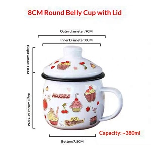 Großhandel Maßgefertigte 380ML Kaffeetasse Milchtasse Emaille Hitzebeständige Nachmittagstee-Tasse - Product Image 6