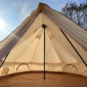 เต็นท์กระโจมผ้าแคนวาสหนาพิเศษ ขนาด 3ม. 4ม. 5ม. 6ม. ดีไซน์ใหม่สำหรับแคมป์ปิ้งกลางแจ้ง กันน้ำ พร้อมช่องสำหรับเตา - Product Image 5