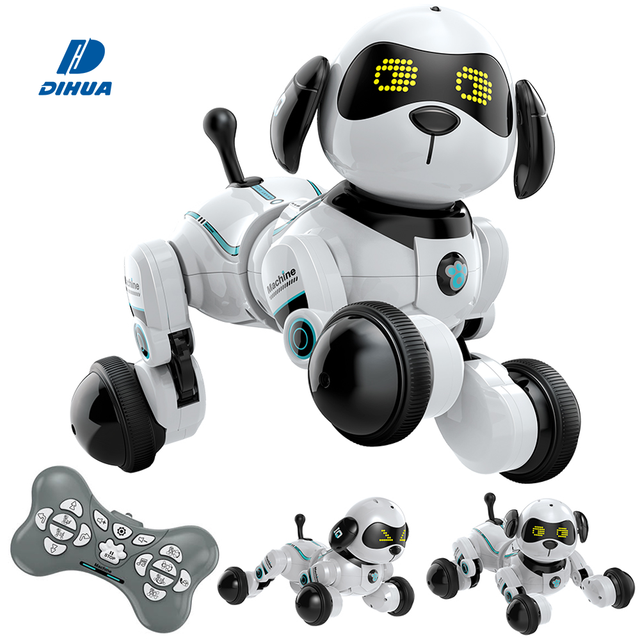 Smart Programmable Robot Dog 10 Channel IR Remote Control Robotic Pet with LED Lights, Music & Voice Commands STEM Toy for Kids