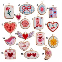 Pendentif en acier inoxydable électroplaqué, motifs Cœur, Nœud, Fleur, Soleil, Oiseau, pour la mode personnalisée, coloré, pour le commerce transfrontalier