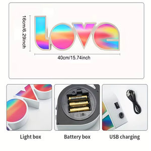 Lampes LED néon en forme de cœur pour la Saint-Valentin, décoration, enseigne lumineuse LED, lampe de table, lanternes, veilleuse pour fête, chambre à coucher - Product Image 3