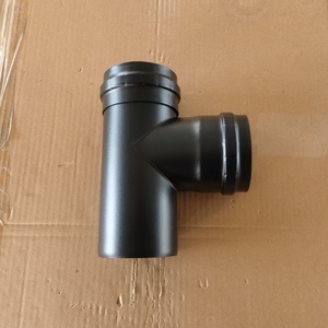 Kit de <span class=keywords><strong>cheminée</strong></span> pour poêle à granulés, diamètre 80 mm ou 100 mm, acier au carbone noir, épaisseur 1,0 mm - Product Image 3