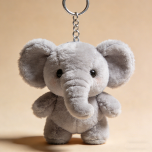 Portachiavi Personalizzato a Forma di Elefante Grigio, Morbido Peluche Kawaii, Ciondolo per Zaino, Regalo Ideale per Bambini - Product Image 1