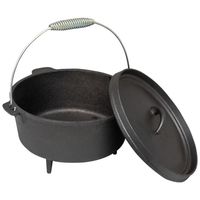 Cocotte en fonte émaillée antiadhésive au design moderne, à trois pieds, pour camping en extérieur, compatible gaz et induction