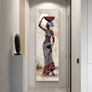 Custom <strong>Large</strong> Size <strong>Frame</strong> Eco-Friendly UV Printed Portrait African Women Canvas Wall Art <strong>Prints</strong> Living Room Home Decoration - Product Image 3
