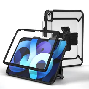 Wholesale Shockproof Soft Tpu Hard Pc Shockproof Clear Transparent Case Rotating Stand Holder Tablet Cover Case