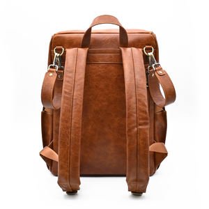 <span class=keywords><strong>Sac</strong></span> à <span class=keywords><strong>langer</strong></span> de voyage en cuir vegan gris vintage personnalisé de qualité supérieure avec logo - Product Image 3